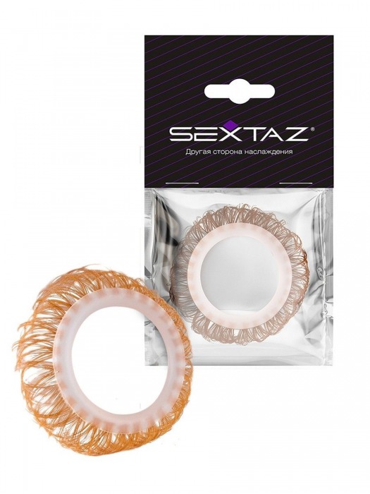 Эрекционное кольцо с бежевыми «ресничками» - Sextaz - в Кемерово купить с доставкой