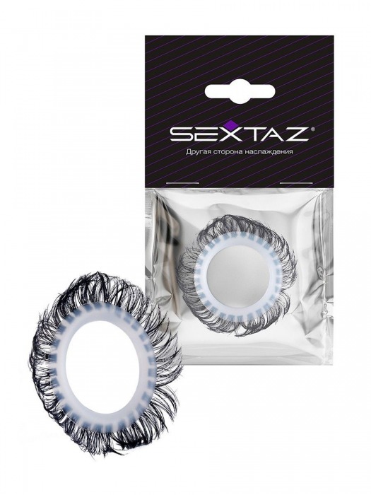 Эластичное эрекционное колечко с черными «ресничками» - Sextaz - в Кемерово купить с доставкой