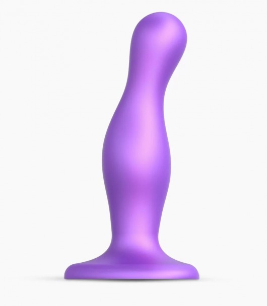 Фиолетовая насадка Strap-On-Me Dildo Plug Curvy size M - Strap-on-me - купить с доставкой в Кемерово