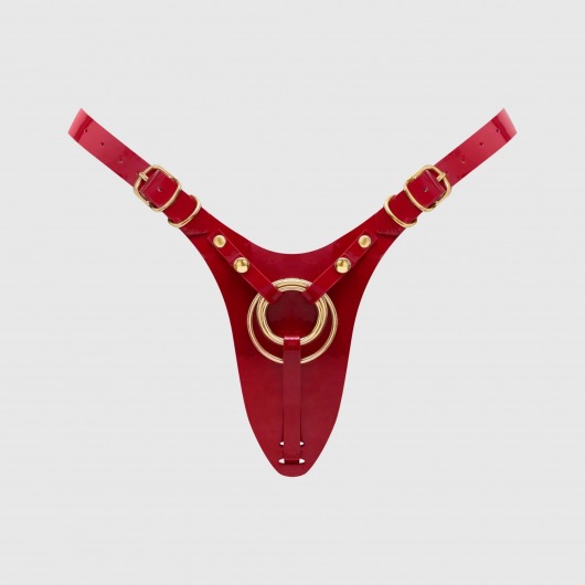 Красный пояс для фиксации насадок Strap-On-Me Leatherette Harness Fabulous - Strap-on-me - купить с доставкой в Кемерово