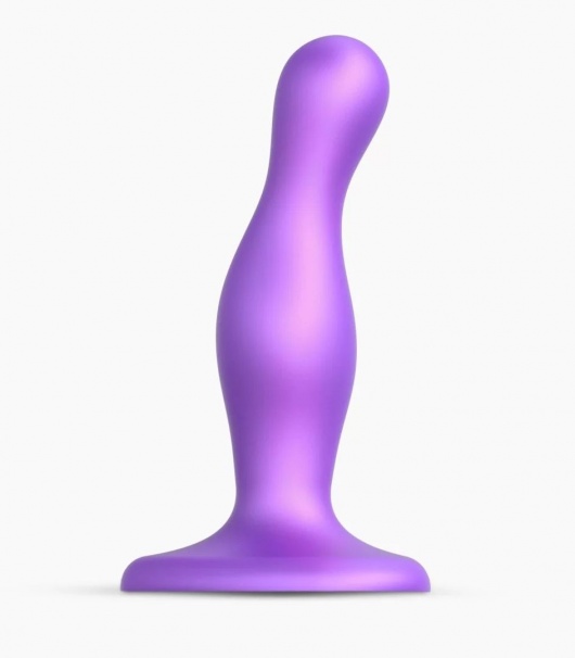Фиолетовая насадка Strap-On-Me Dildo Plug Curvy size S - Strap-on-me - купить с доставкой в Кемерово