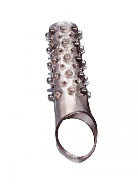 Дымчатая насадка на пенис с шипами и выпуклостями - 12 см. - Sex Expert - в Кемерово купить с доставкой