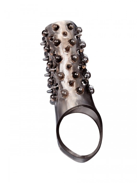 Дымчатая насадка на пенис с шипами и выпуклостями - 12,5 см. - Sex Expert - в Кемерово купить с доставкой