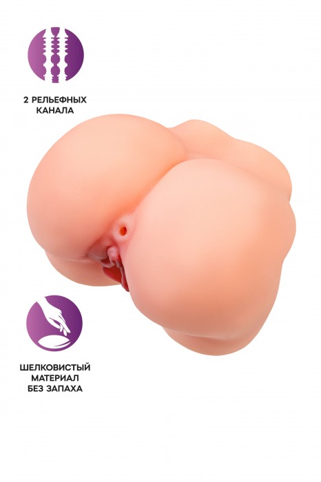 Реалистичный мастурбатор в форме попки с 2 любовными входами - No Name - в Кемерово купить с доставкой