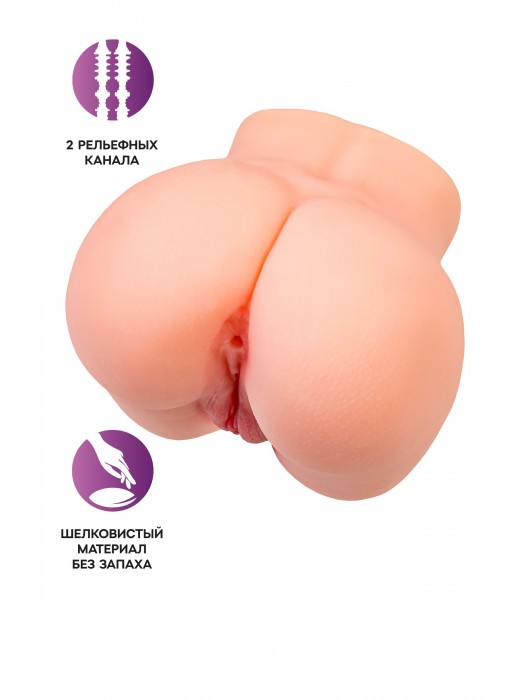 Реалистичный мастурбатор в форме попки с двумя любовными входами - No Name - в Кемерово купить с доставкой