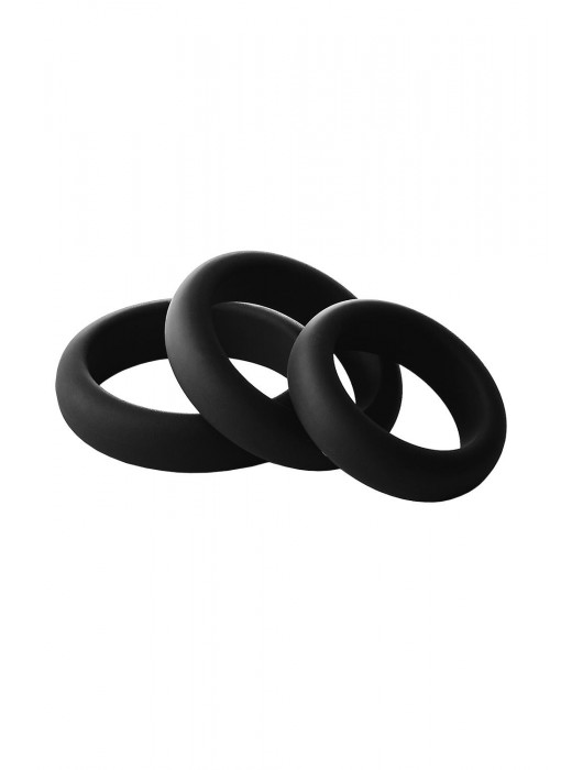 Набор из 3 черных эрекционных колец Smooth Silicone Cockring Pack - Dream Toys - в Кемерово купить с доставкой