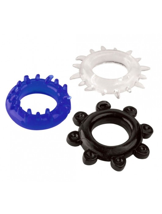 Набор из 3 эрекционных колец разного цвета и рельефа - Boys of Toys - в Кемерово купить с доставкой