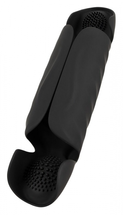 Черный вибромастурбатор с трехточечной стимуляцией Penis Trainer with 3 Point Stimulation - Orion - в Кемерово купить с доставкой