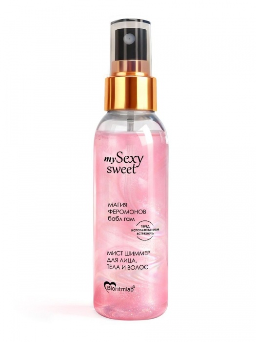 Мист для лица, тела и волос Sexy Sweet с ароматом бабл-гам, шиммером и феромонами - 95 мл. -  - Магазин феромонов в Кемерово