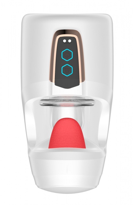 Белый мастурбатор с язычком и возвратно-поступательными движениями - Secwell - в Кемерово купить с доставкой