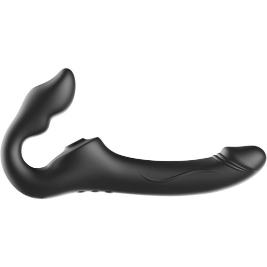 Черный безремневой страпон с 3 моторами - Ibiza - купить с доставкой в Кемерово