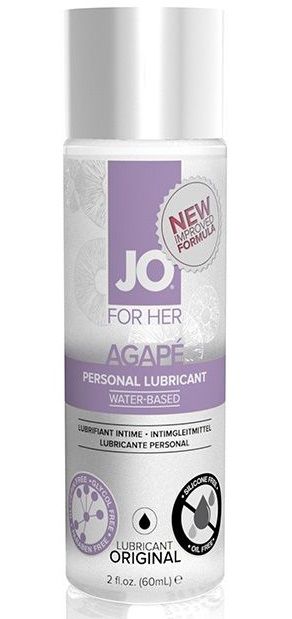 Лубрикант на водной основе для женщин JO AGAPE LUBRICANT ORIGINAL - 60 мл. - System JO - купить с доставкой в Кемерово