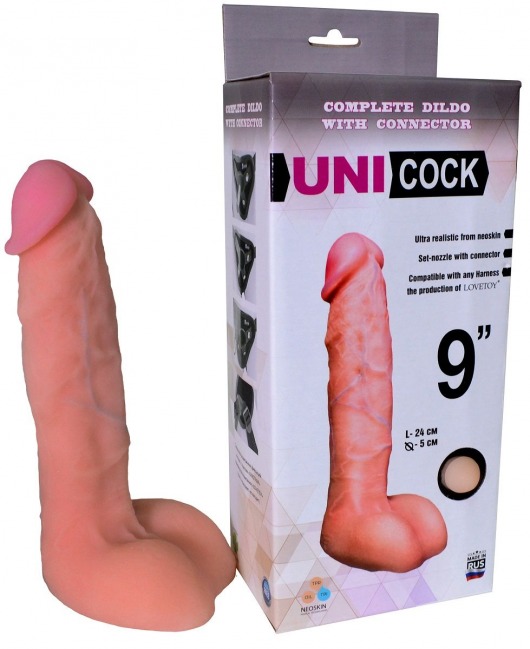 Фаллическая насадка Харнесс UNICOCK 9  - 24 см. - LOVETOY (А-Полимер) - купить с доставкой в Кемерово