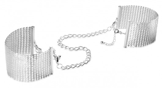 Серебристые наручники-браслеты Desir Metallique Handcuffs - Bijoux Indiscrets - купить с доставкой в Кемерово