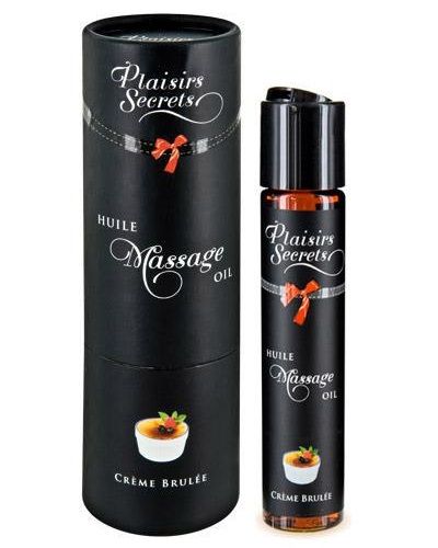 Массажное масло с ароматом крем брюле Huile de Massage Gourmande Creme Brulée - 59 мл. - Plaisir Secret - купить с доставкой в Кемерово