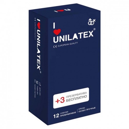 Ультрапрочные презервативы Unilatex Extra Strong - 12 шт. + 3 шт. в подарок - Unilatex - купить с доставкой в Кемерово