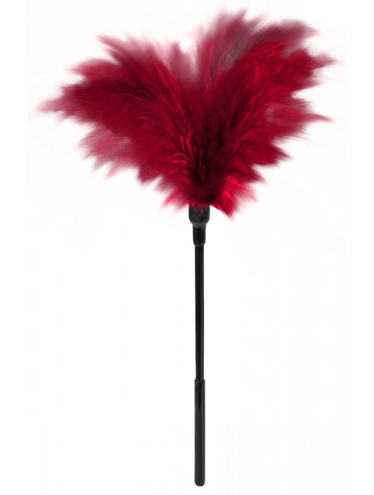 Пластиковая метелочка с красными пёрышками Small Feather Tickler - 32 см. - Blush Novelties - купить с доставкой в Кемерово