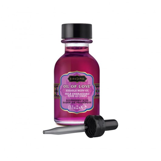 Масло для ласк с ароматом малины Oil of Love Raspberry Kiss - 22 мл. - Kama Sutra - купить с доставкой в Кемерово