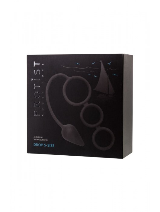 Тройное эрекционное кольцо с анальным хвостом Drop S-size - Erotist Adult Toys - в Кемерово купить с доставкой