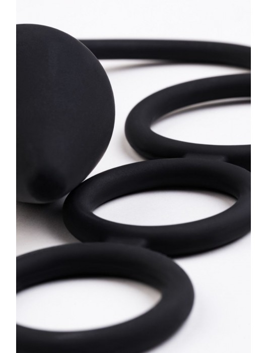 Тройное эрекционное кольцо с анальным хвостом Drop S-size - Erotist Adult Toys - в Кемерово купить с доставкой