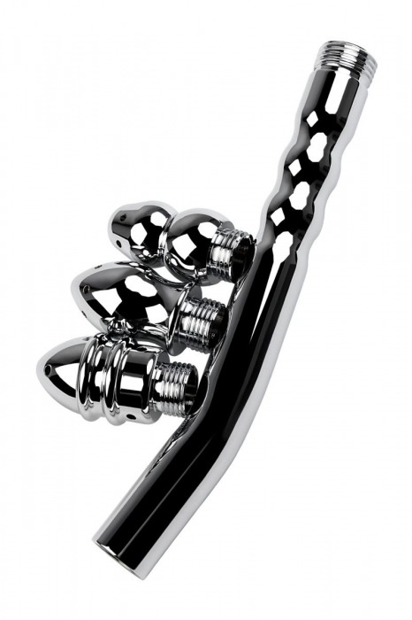 Металлический анальный душ с тремя насадками - ToyFa - купить с доставкой в Кемерово