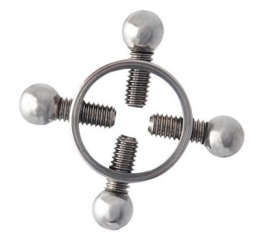 Серебристые зажимы для сосков на винтах - ToyFa - купить с доставкой в Кемерово
