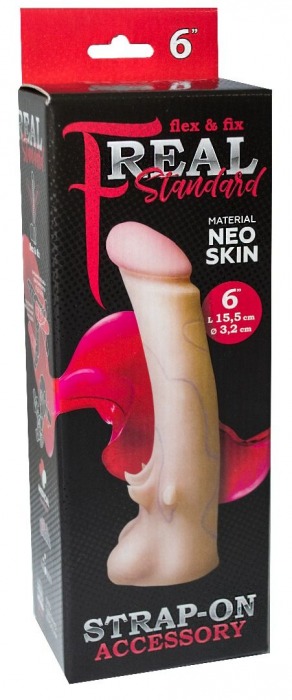 Телесная насадка REAL Standard с усиками на основании - 19 см. - LOVETOY (А-Полимер) - купить с доставкой в Кемерово