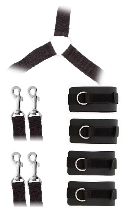 Комплект наручников и поножей LUXURIOUS BED RESTRAINT CUFF SET - Blush Novelties - купить с доставкой в Кемерово