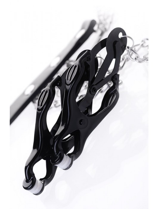 Черно-серебристые зажимы для сосков с кольцом для пениса TOYFA Metal - ToyFa - купить с доставкой в Кемерово