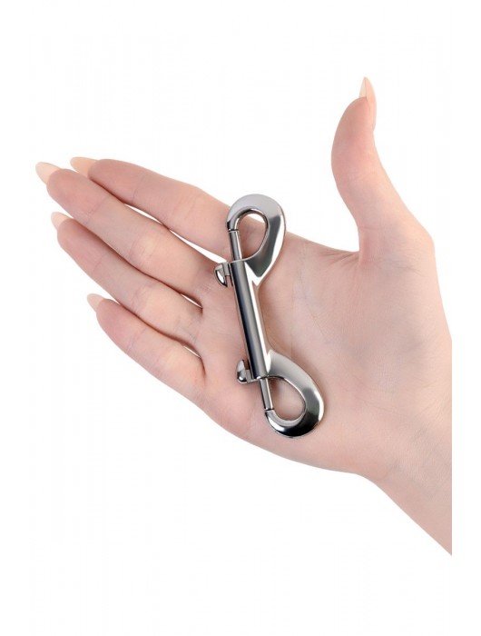 Серебристый двухсторонний карабин TOYFA Metal - ToyFa - купить с доставкой в Кемерово