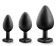 Набор черных анальных пробок с красным кристаллом-сердечком Bling Plugs Training Kit - Blush Novelties - купить с доставкой в Кемерово